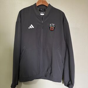 Adidas Performance Training Jacket Mens M Gray Full Zip MR22 Elite Basketball